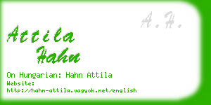 attila hahn business card